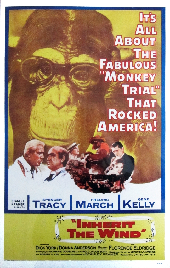 inherit the wind_light Affiche de Inherit the Wind (Procès de singe en français) film américain de Stanley Kramer (1960). © le bLoug : http://www.lebloug.fr/